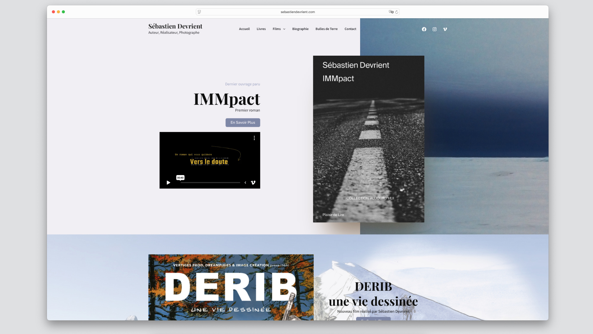 capture d'écran site internet navigateur